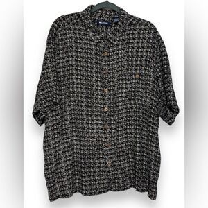 Puritan 2XL Button Up Down Collared Shirt Vintage Bohemian Style Short Sleeve